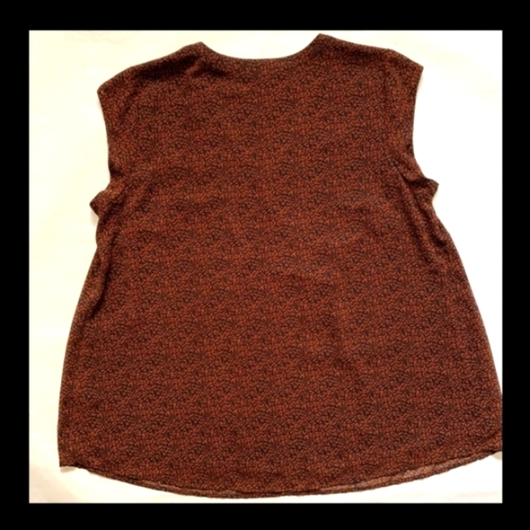 Size 1X DR2 V-Neck Rust Colored Blouse - Picture 3 of 10